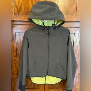 Nike Sphere drop back Hooded Jacket Dark Gray with Neon Yellow Lining